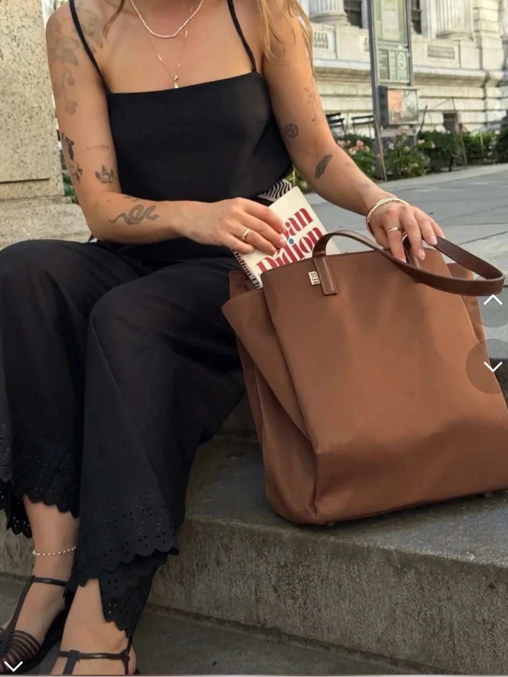 BEIS Commuter Tote in Maple Brown - Picture 4 of 10